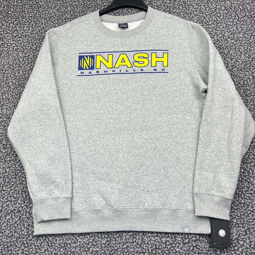 Nashville SC MLS Sweatshirt Men Large Gray Fanatics Crewneck Pullover New L